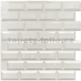 Obkladové panely 3D PVC rozměr 595 x 560 mm, tloušťka 0,6mm, bílý obklad METRO 3D