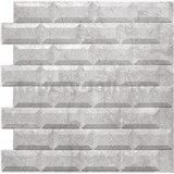 Obkladové panely 3D PVC rozměr 595 x 560 mm, tloušťka 0,6mm, šedý obklad METRO 3D SILVER - POSLEDNÍ