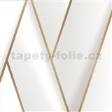 Vliesové tapety na zeď IMPOL art-deco krémové s metalicky niklovými konturami