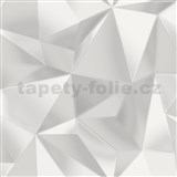 Vliesové tapety na zeď IMPOL 3D nepravidelné jehlany bílo-šedé