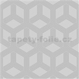 Vliesové tapety na zeď IMPOL Galactik hexagon stříbrný na šedém podkladu