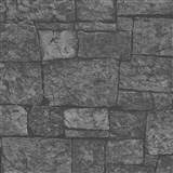 Vliesové tapety na zeď IMPOL Wood and Stone 2 kamenný obklad šedo-černý