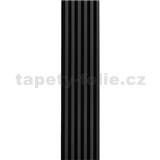 Akustické dekorační panely černý mat 3D lamely na filcovém podkladu 250 x 30 cm - POSLEDNÍ KUSY