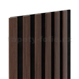 Dekorační panely SLIM dub tmavý 3D lamely na filcovém podkladu 270 x 30 cm