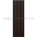 Dekorační panely dub tmavý 3D lamely na filcovém podkladu 270 x 40 cm