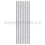 Dekorační panely bílé 3D lamely na šedém filcovém podkladu 270 x 40 cm