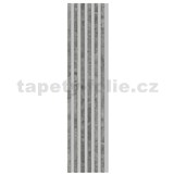Akustické dekorační panely loft 3D lamely na šedém filcovém podkladu 270 x 40 cm