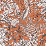 Vliesové tapety na zeď Daniel Hechter 6 tropical listy na oranžovém podkladu