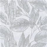 Vliesové tapety na zeď IMPOL Attractive listy stříbrné na světle šedém podkladu