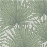 Vliesové tapety na zeď IMPOL Antigua palmové listy zelené na bílém podkladu