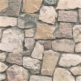 Papírové tapety na zeď Wood´n Stone kámen hnědý