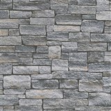 Vliesové tapety na zeď Wood´n Stone kámen ukládaný šedo-hnědý