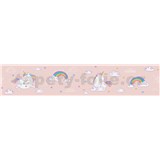 Vliesové bordury IMPOL unicorn růžový 5 m x 13,5 cm - POSLEDNÍ KUSY