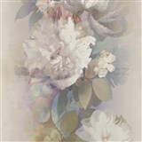 Vliesové tapety na zeď Aurora popínavé květy barevné na růžovo-béžovém podkladu