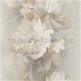 Vliesové tapety na zeď Aurora popínavé květy na béžovém podkladu