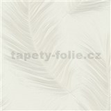 Vliesové tapety na zeď Aurora peříčka krémové na krémovém podkladu