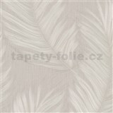Vliesové tapety na zeď Aurora peříčka béžové na béžovém podkladu