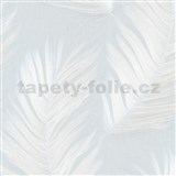 Vliesové tapety na zeď Aurora peříčka bílé na světle modrém podkladu