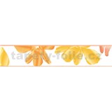 Samolepící bordura květinky oranžovo-žluté 5 m x 5,8 cm