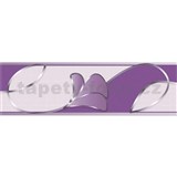 Samolepící bordura květy s vlnovkami světle fialové 5 m x 5,8 cm - POSLEDNÍ KUSY