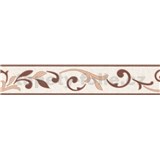 Samolepící bordura ornamenty hnědé 5 m x 5,8 cm