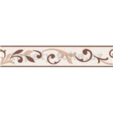 Samolepící bordura ornamenty hnědé 5 m x 5,8 cm