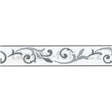 Samolepící bordura ornamenty šedé 5 m x 5,8 cm