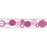 Samolepící bordura kruhy růžové 5 m x 5,8 cm