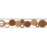 Samolepící bordura kruhy hnědé 5 m x 5,8 cm - POSLEDNÍ KUSY