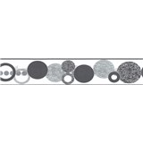 Samolepící bordura kruhy šedé 5 m x 5,8 cm