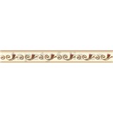 Samolepící bordura ornamenty hnědé s květy 5 m x 5,8 cm