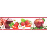 Samolepící bordura ovoce červené 5 m x 8,3 cm - POSLEDNÍ KUSY