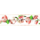 Samolepící bordura větve s květy růžové 5 m x 8,3 cm - POSLEDNÍ KUSY