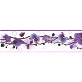Samolepící bordura orchidej fialová 5 m x 8,3 cm
