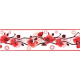 Samolepící bordura orchidej červená 5 m x 8,3 cm - POSLEDNÍ KUSY