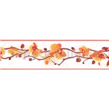 Samolepící bordura orchidej oranžovo-hnědá 5 m x 8,3 cm - POSLEDNÍ KUSY