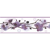 Samolepící bordura orchidej světle fialová 5 m x 8,3 cm - POSLEDNÍ KUSY