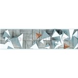 Samolepící bordura 3D geometrický vzor šedo-hnědý 5 m x 8,3 cm