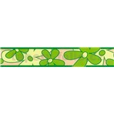 Samolepící bordura - květy zelené 5 m x 6,9 cm