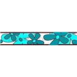 Samolepící bordura - květy tyrkysově zelené 5 m x 6,9 cm