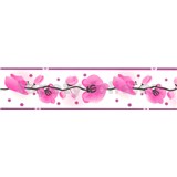 Samolepící bordura - orchidej růžová 5 m x 6,9 cm - POSLEDNÍ KUSY