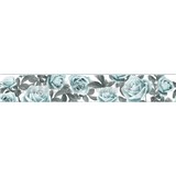 Samolepicí bordury na zeď růže modro-mintové 5 m x 8,3 cm