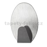 SET 3x velký samolepicí háček oválný stříbrný 4x3,5x2 cm