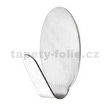 SET 8x malý samolepicí háček oválný stříbrný 1,2x1,5x2,5 cm