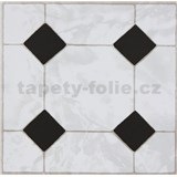 Vinylové samolepící podlahové čtverce Classic mozaika černobílá rozměr 30,5 cm x 30,5 cm - POSLEDNÍ