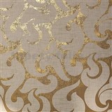 Vliesové tapety na zeď La Veneziana - benátský vzor bílý na zlatém podkladu s metalickým efektem