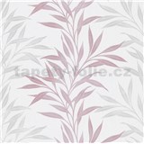 Vliesové tapety na zeď růžovo-šedé popínavé větvičky - POSLEDNÍ KUSY