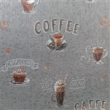 Vliesové tapety na zeď IMPOL káva na šedém podkladu