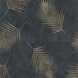 Vliesové tapety na zeď G.M.K. Fashion For Walls palmové listy zlaté na černém podkladu