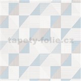 Vliesové tapety na zeď IMPOL Finesse trojúhelníky modro-šedé